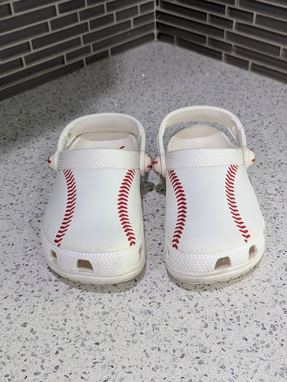 Crocs Kids Baseball Clogs White Red Softball Base Ball Mlb Child Size 13 - Picture 4 of 11